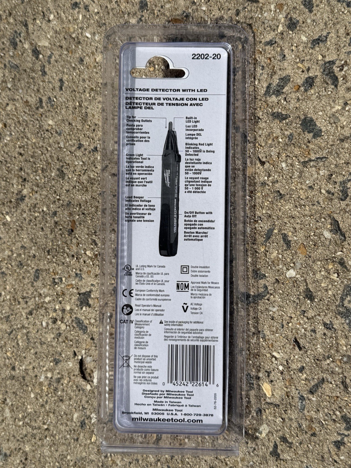 MILWAUKEE Voltage Detector: AC Volt, CAT IV 1000V