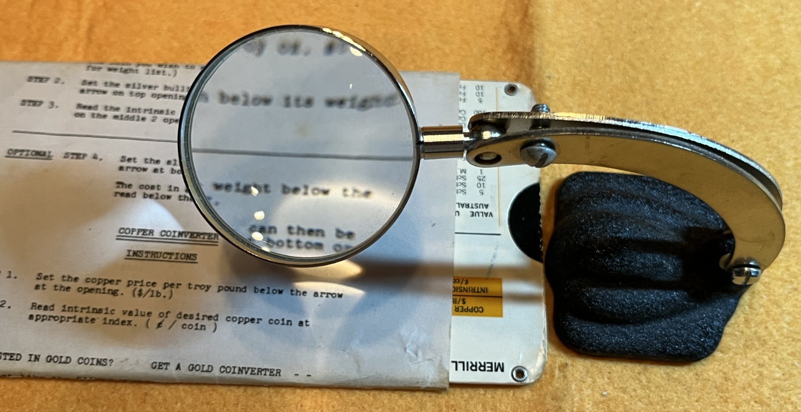 Vintage Stand Magnifier Adjustable Hobby Use - Coins Stamps etc.