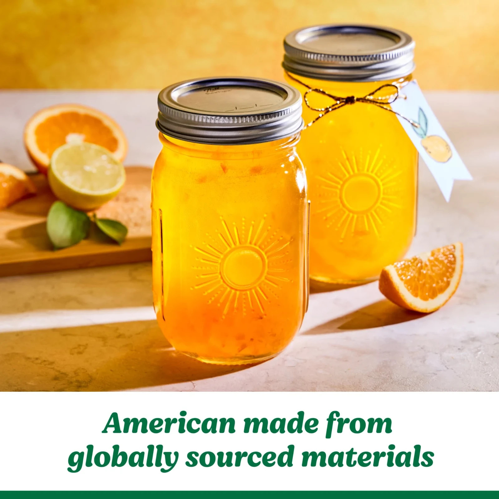 Ball Mason Jars 16 oz Regular Mouth Pint 4 Pack Limited Edition Sunshine