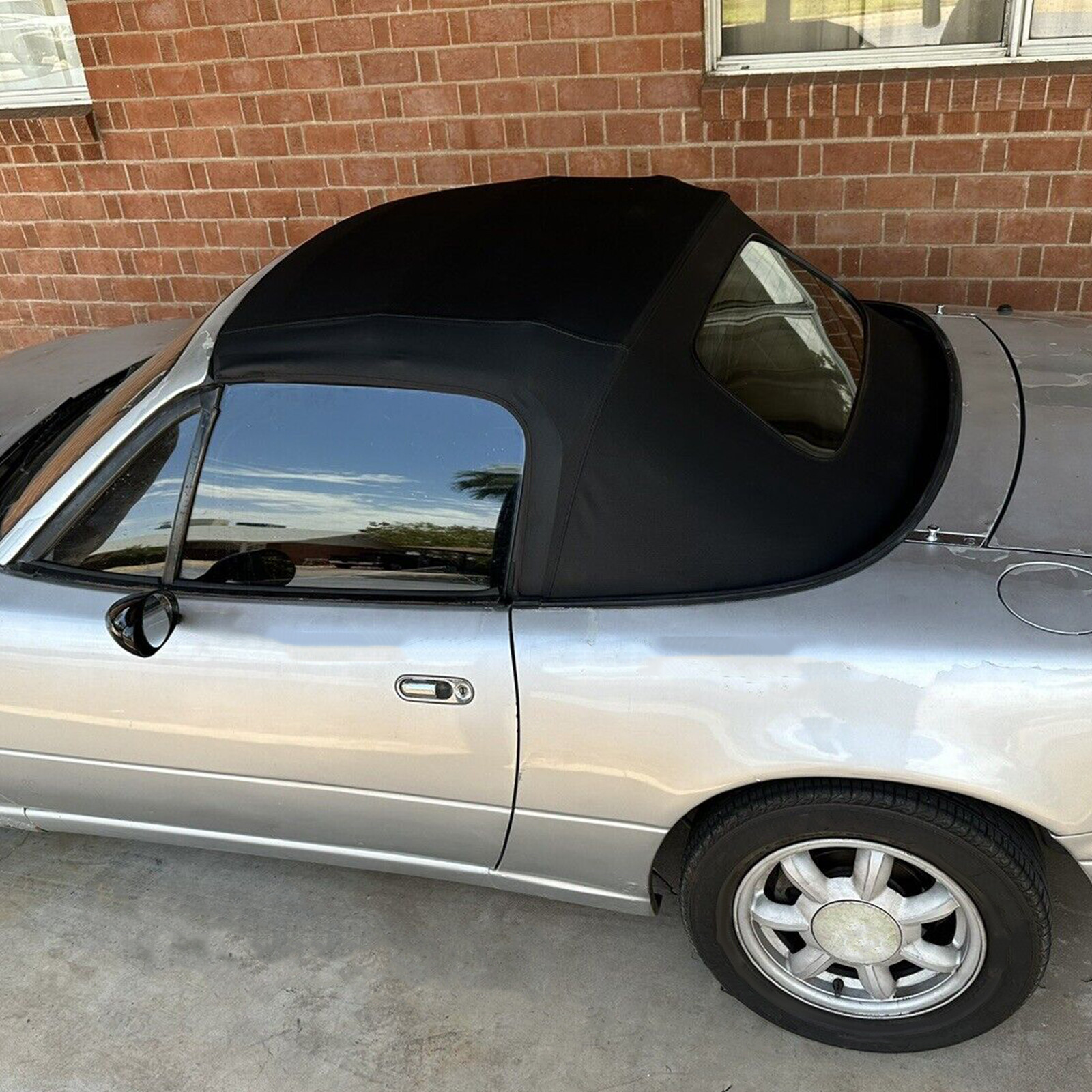 For 90-05 Mazda Miata Convertible Soft Top w/ Heated Glass Window Black Cabrio