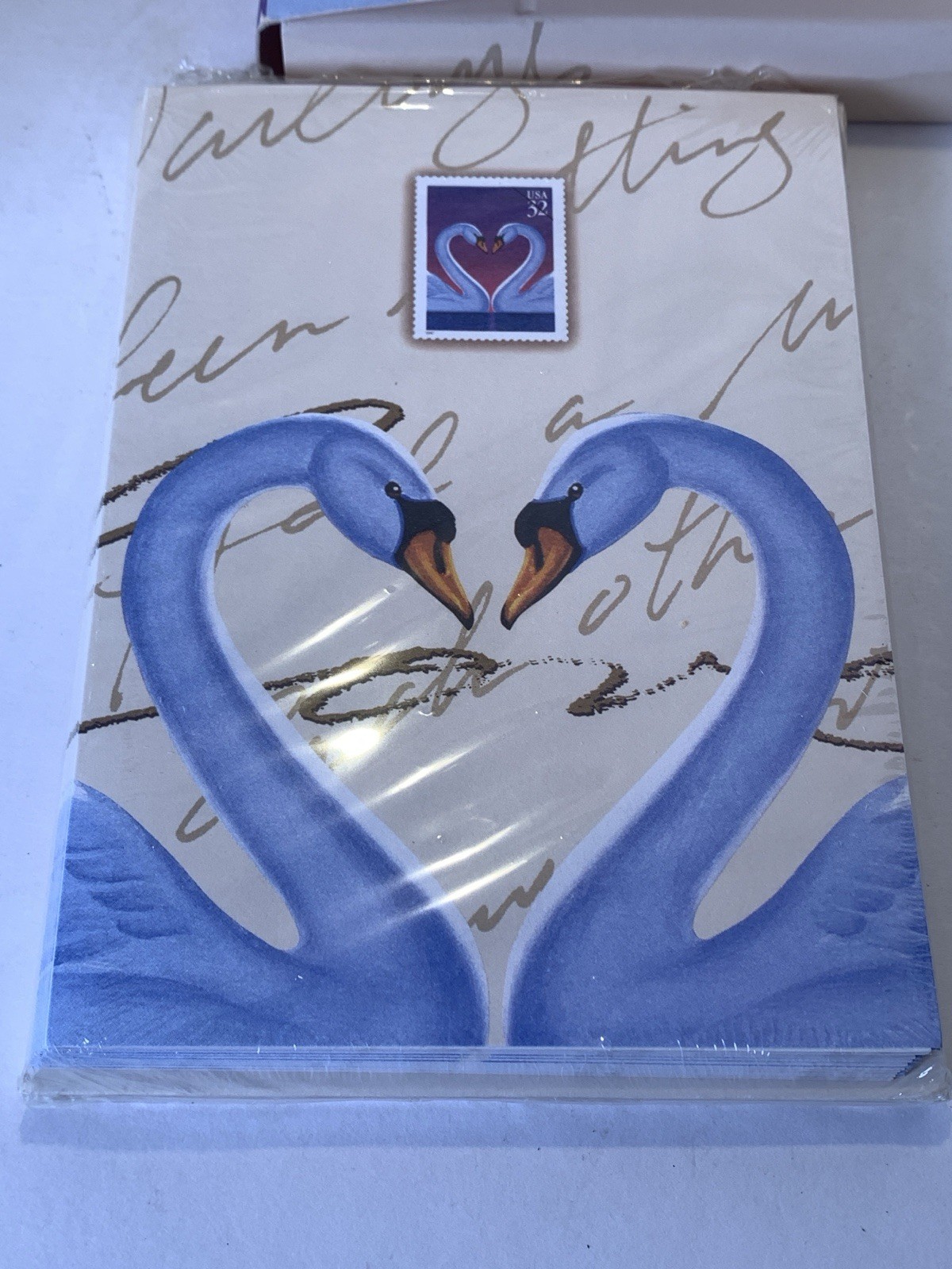 1997 Love Swans Postal Stationery Note Cards Envelopes Sealed NOS Vintage