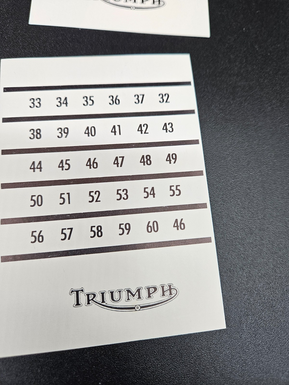 Triumph Motorcycle Magic Card Game Dealer Giveaway Set of 6 Cards
