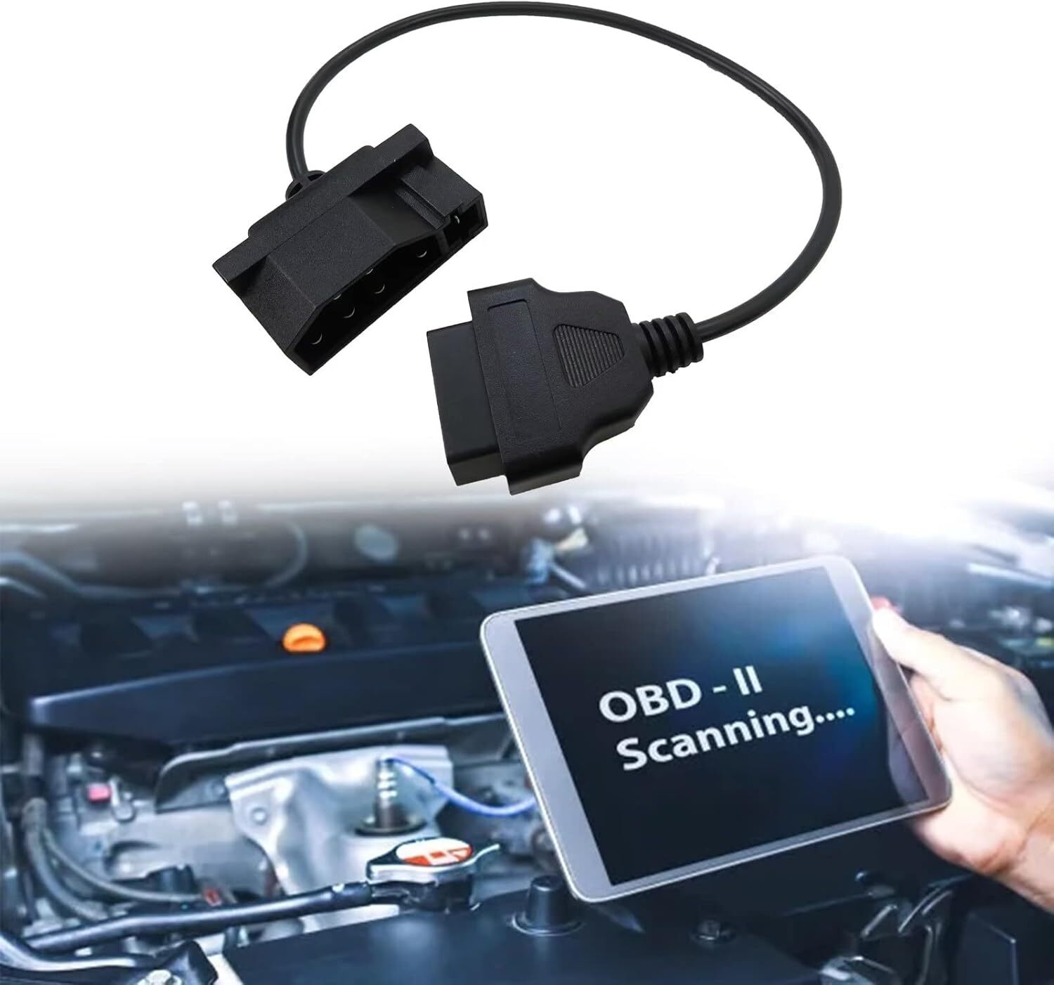 For Ford Engine Repair Tool 7 Pin OBD1 to OBD2 Cable Adapter Code Reader Scanner