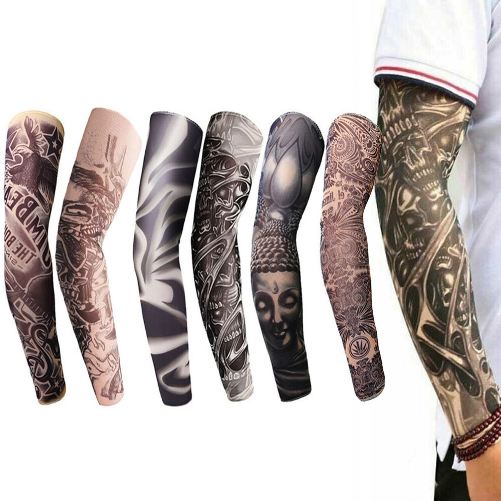 6PCS Tattoo Cooling Arm Sleeves Cover Basketball Golf Sport UV Sun Protection