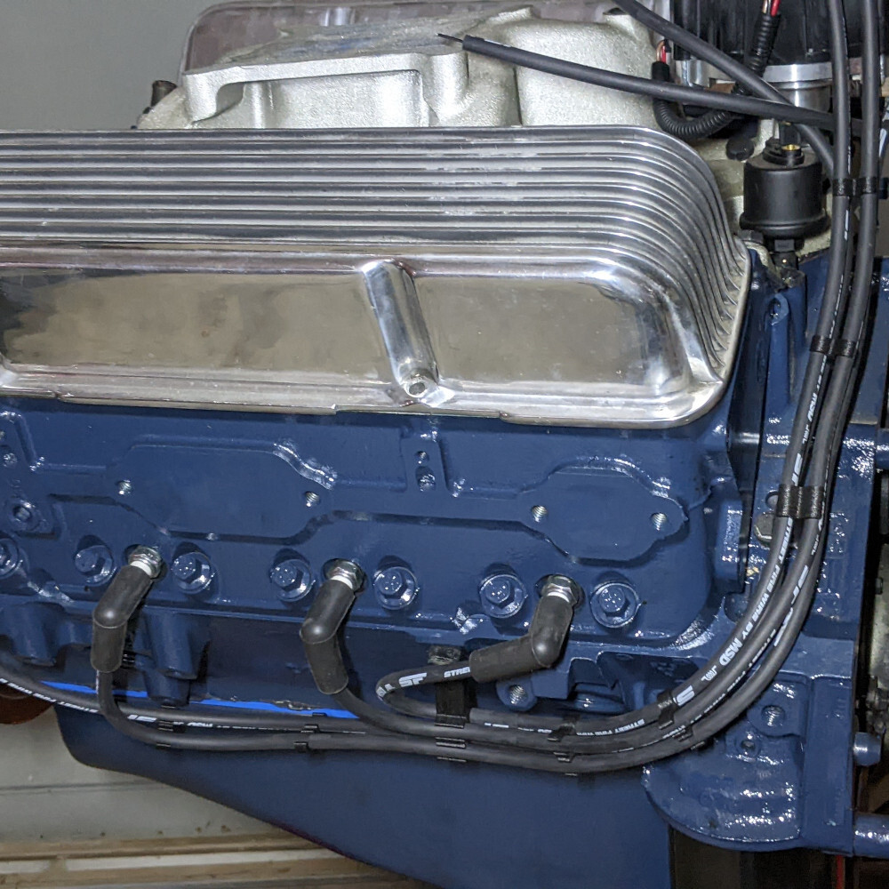 8mm Black Deluxe Small Block Chevy Under Exhaust Spark Plug Wire Loom Set