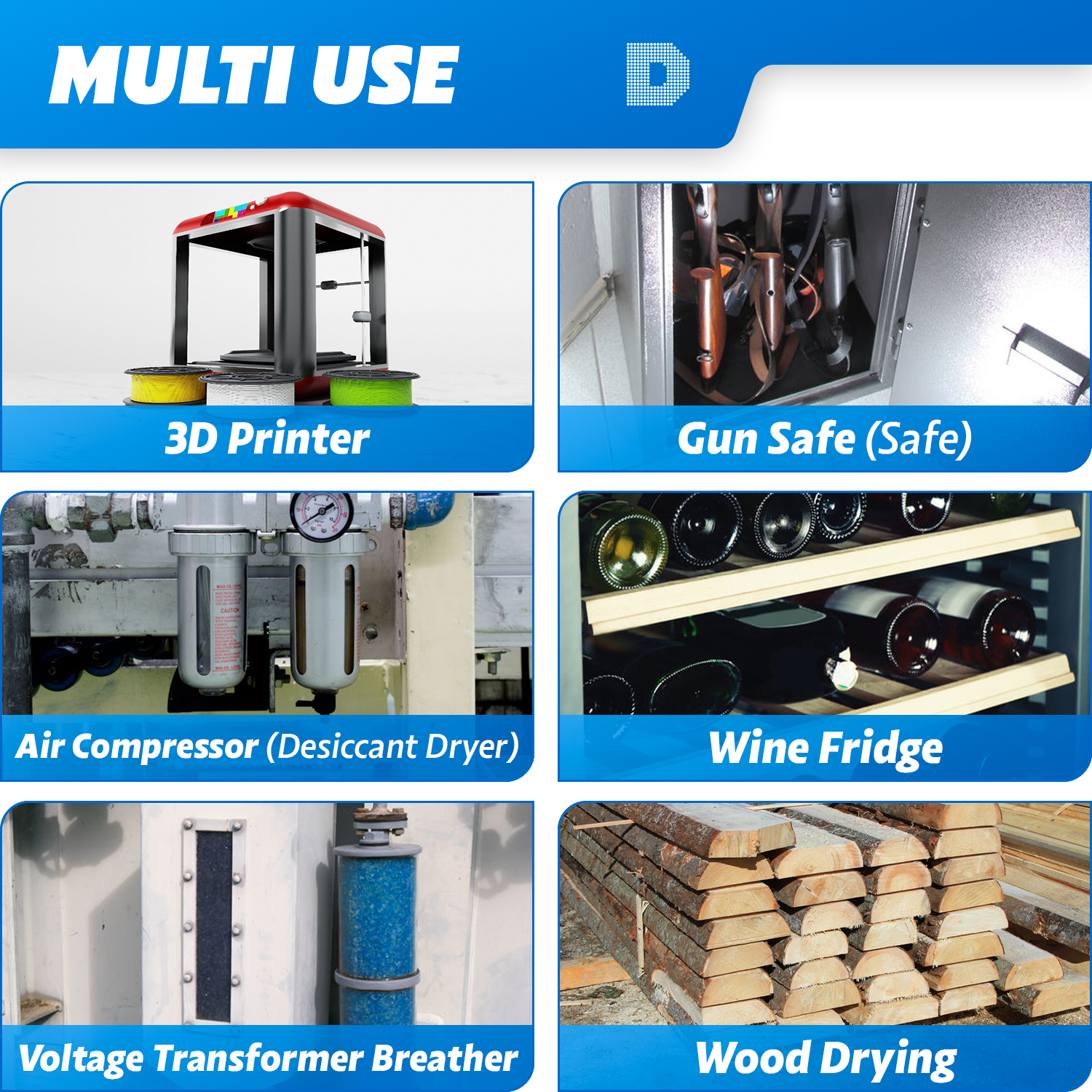 1 Quart Premium Blue Indicating Silica Gel Desiccant Beads(2 LBS) - Rechargeable