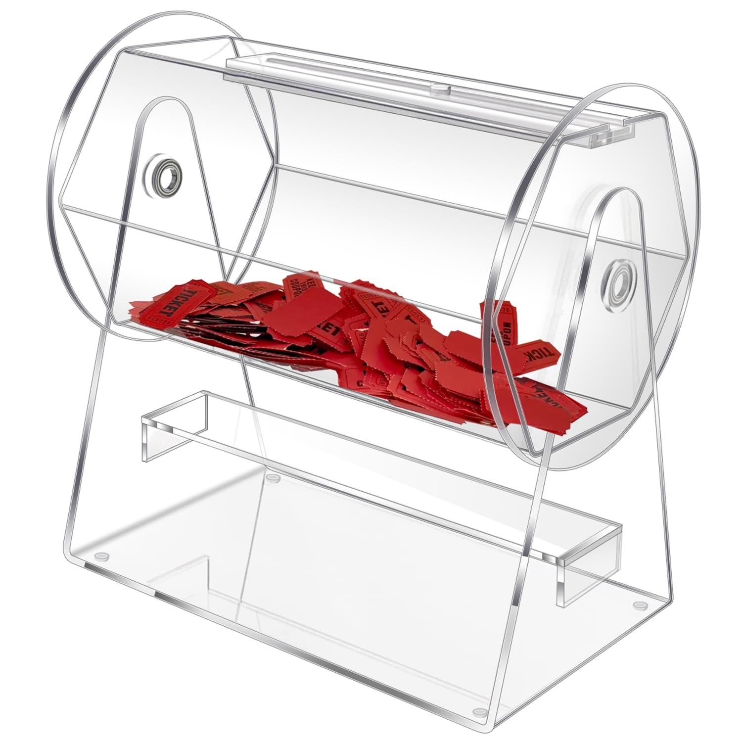 Acrylic Raffle Drum, Clear Raffle Ticket Drum Spinner Cage, Transparent Raffl...