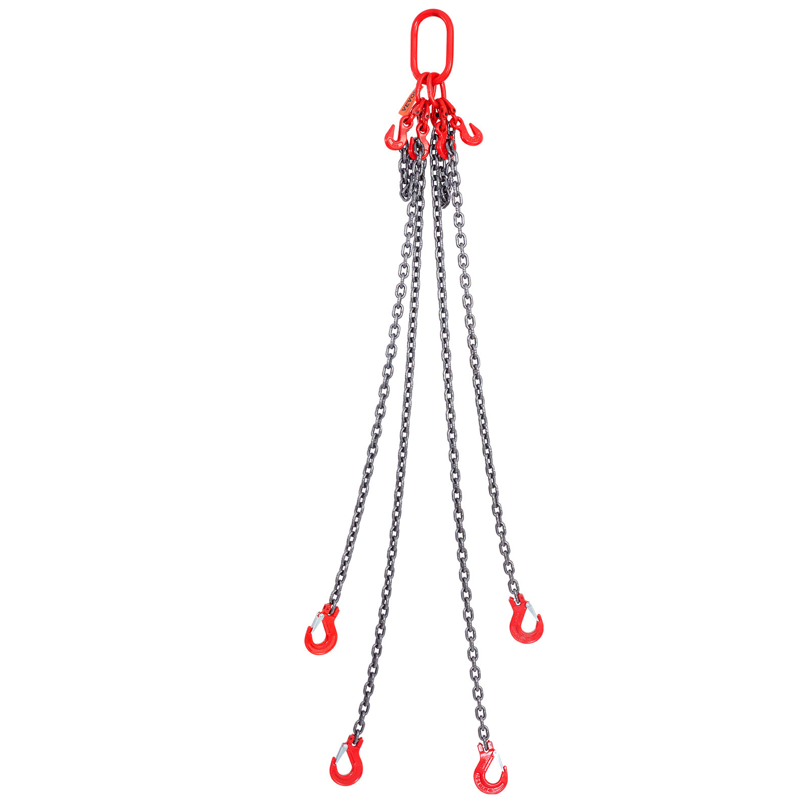VEVOR 5/16" x 5' Chain Sling 4 Legs G80 Lifting Chain with Grab Hooks 11000 lbs