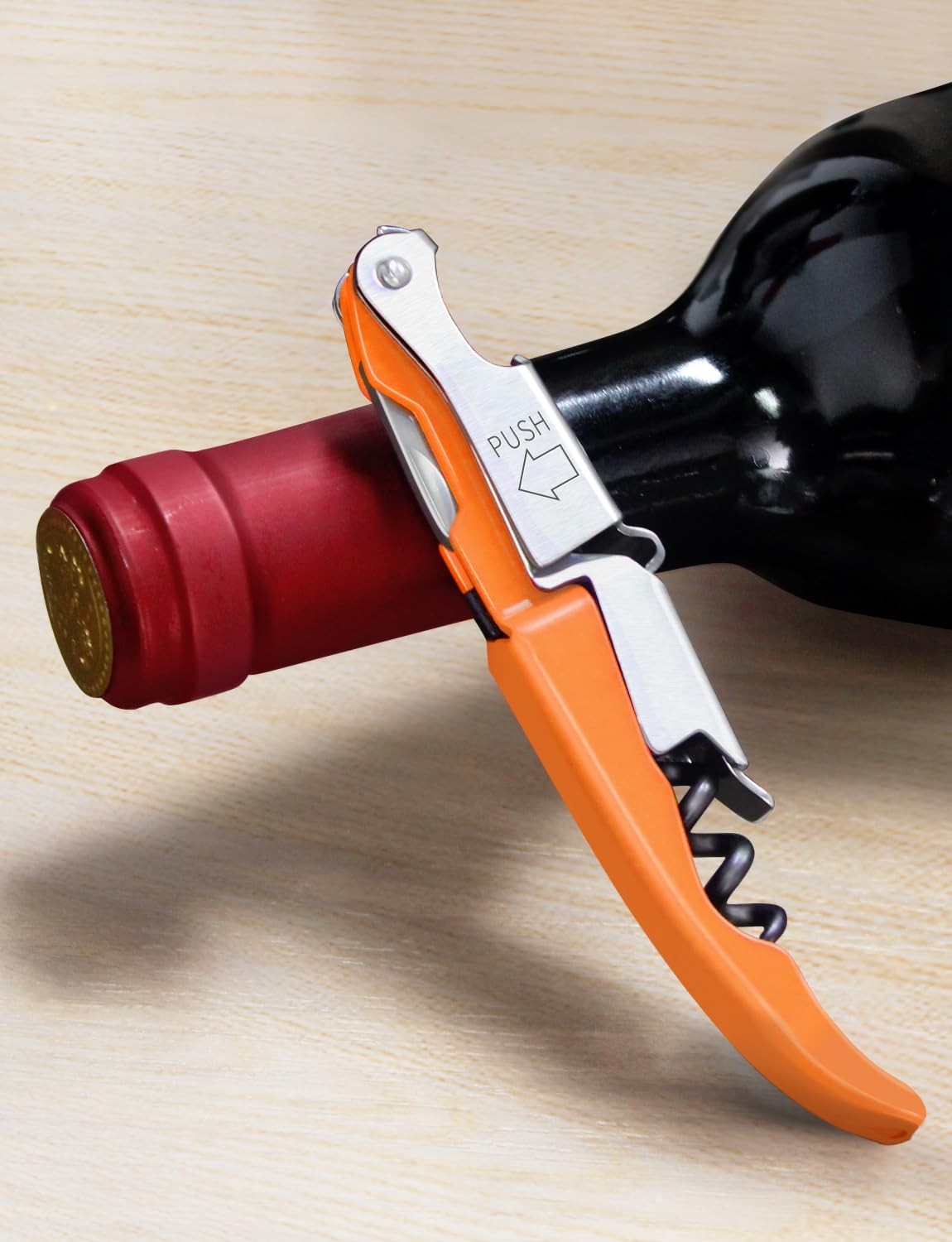 CORKAS Wine Key - Professional Handcrafted Heavy 4, Pink/Red/Orange/Black