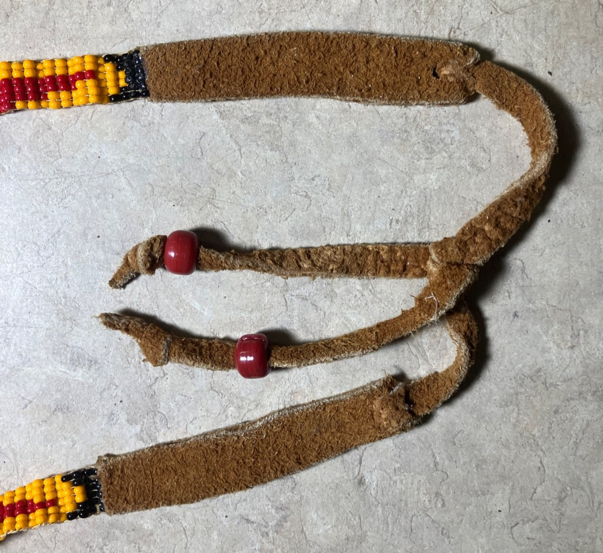 Antique beaded Native American hat band/head band-Thunderbirds-Navajo??