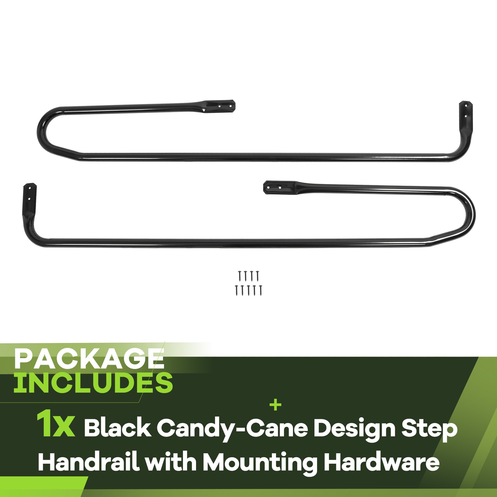 5FT Heavy Duty Step Handrail Black Steel For Indoor/Outdoor Steps & Loft Ladders