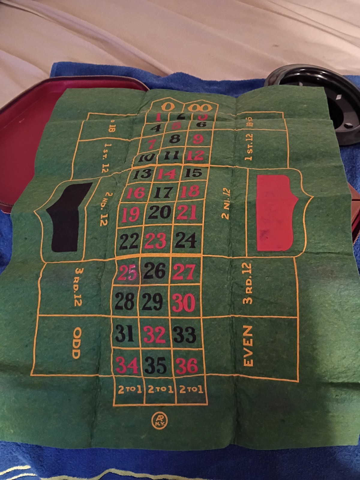 8" Vintage Bakelite Roulette Wheel Ap Games 900 Chips Ball Rumpp Leather Case