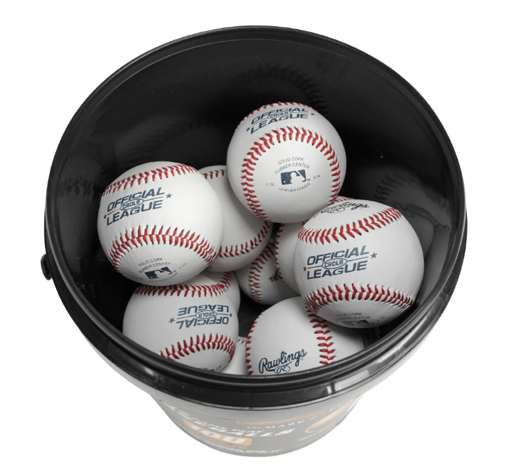 Rawlings-Official League CROLB Practice Youth Baseballs, Youth/10U, Bucket 12 Ct