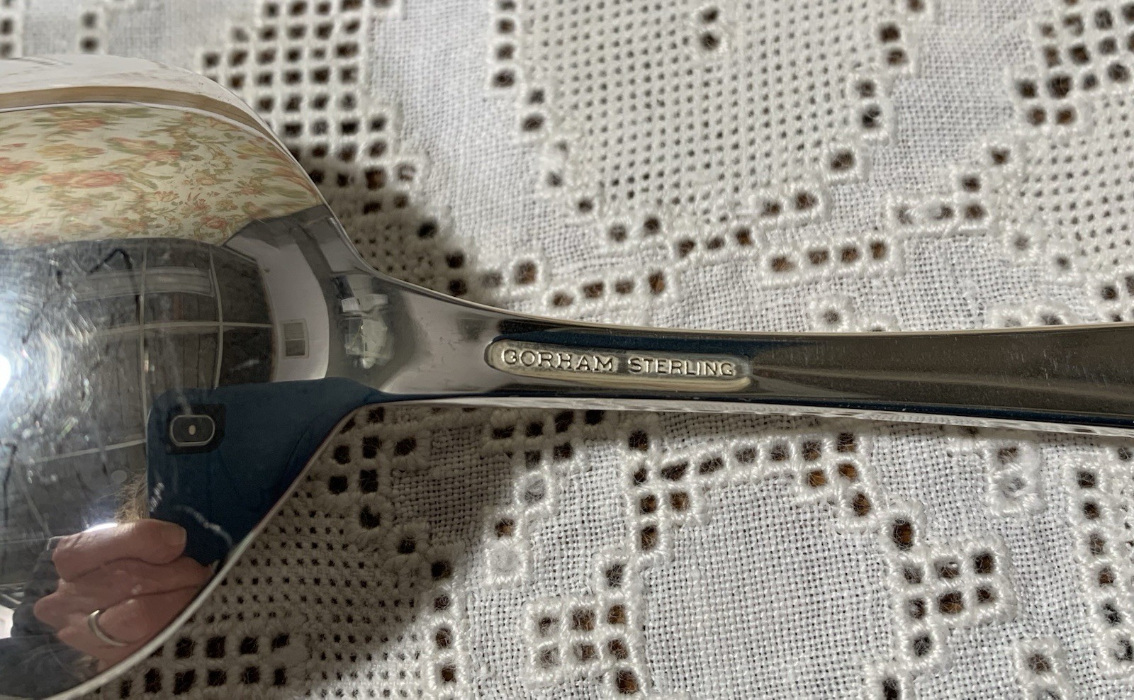 vintage Gorham CELESTE sterling silver SERVING SPOON / TABLESPOON ~ NO MONO