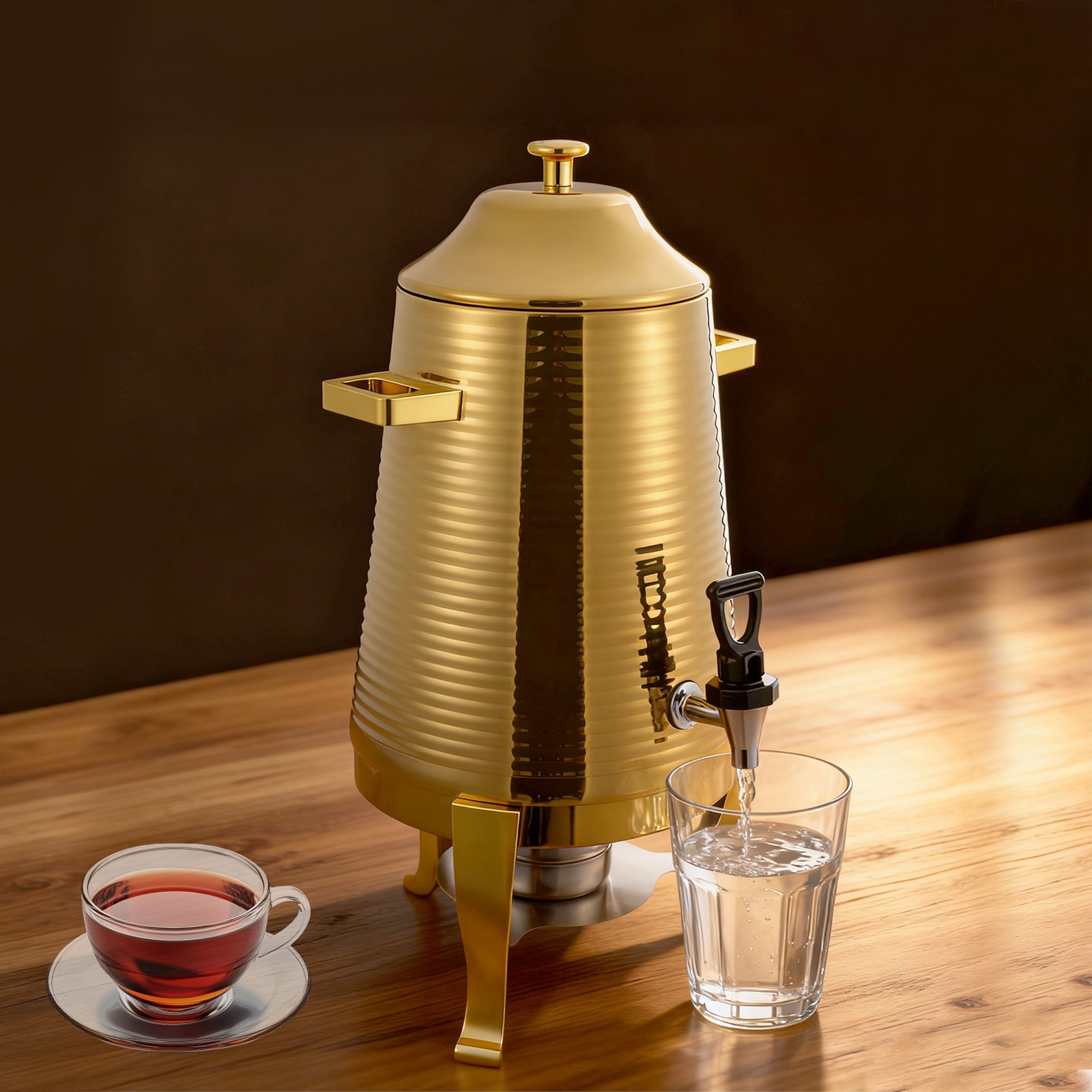 13L Beverage Dispenser Hot Drink Dispensing Container with Stand Stainless Steel