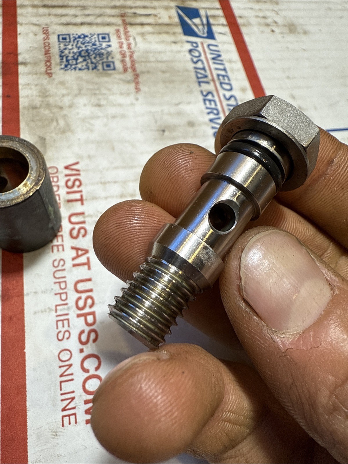 Volvo Penta oil pan dipstick adapter