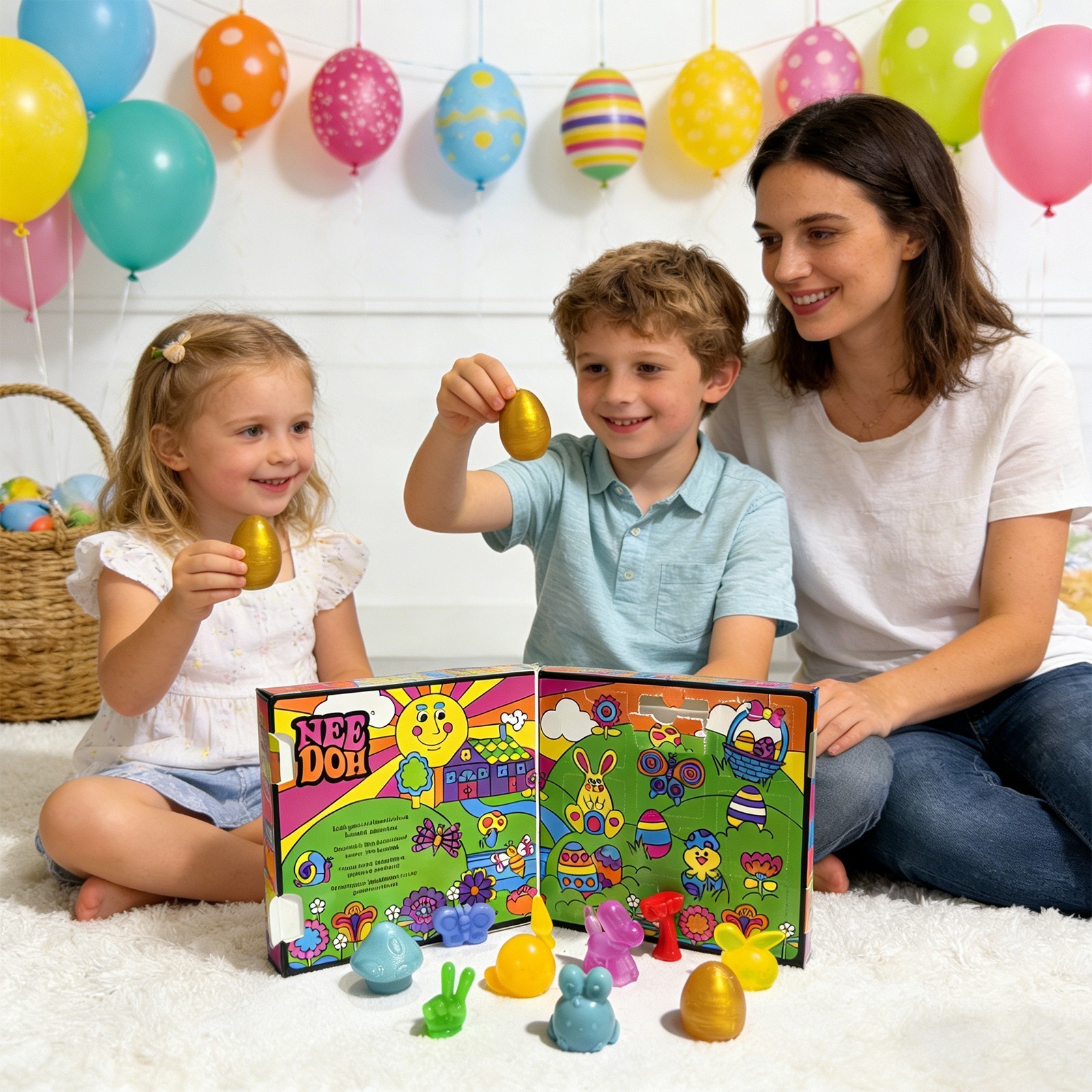 NeeDoh Golden Egg Hunt - Sensory Squeeze Toy Squishy Toy Set Easter Fidget Toy