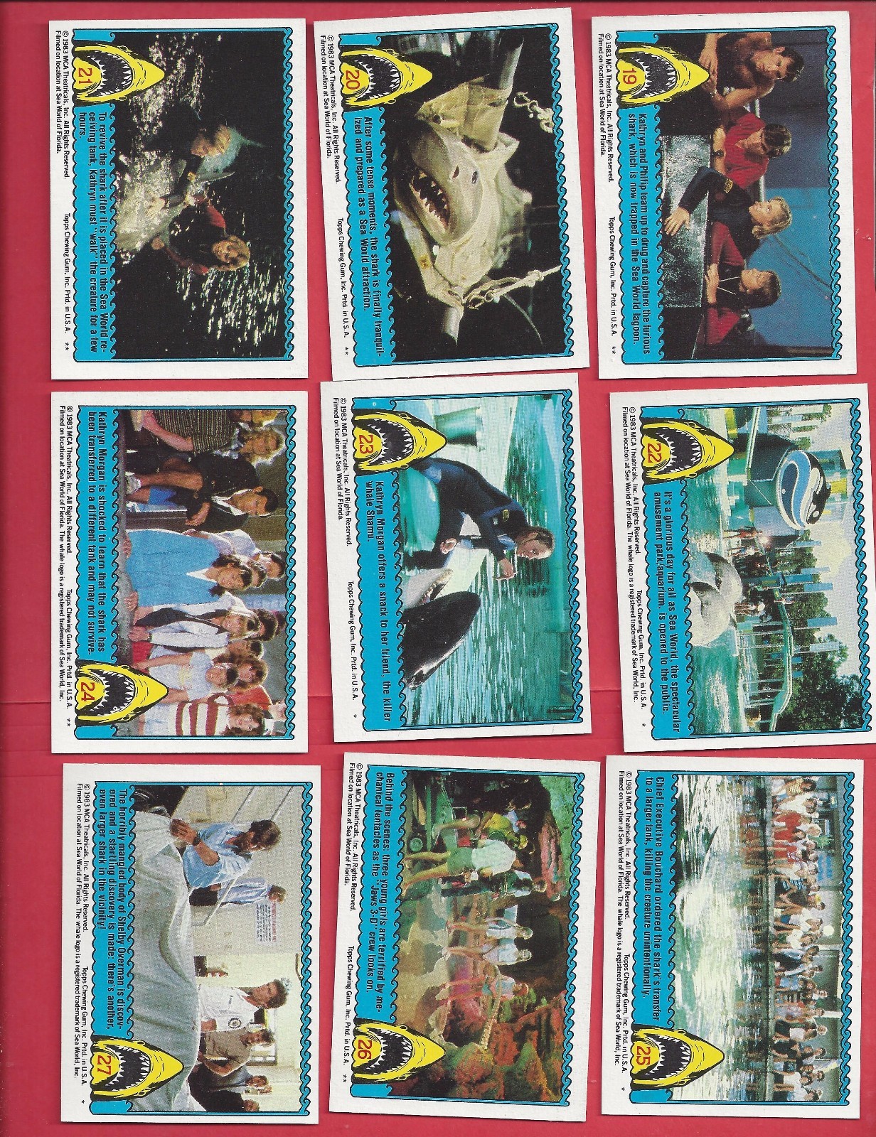 1983 Topps Jaws 3-D Complete set 1 to 44 nm to mint