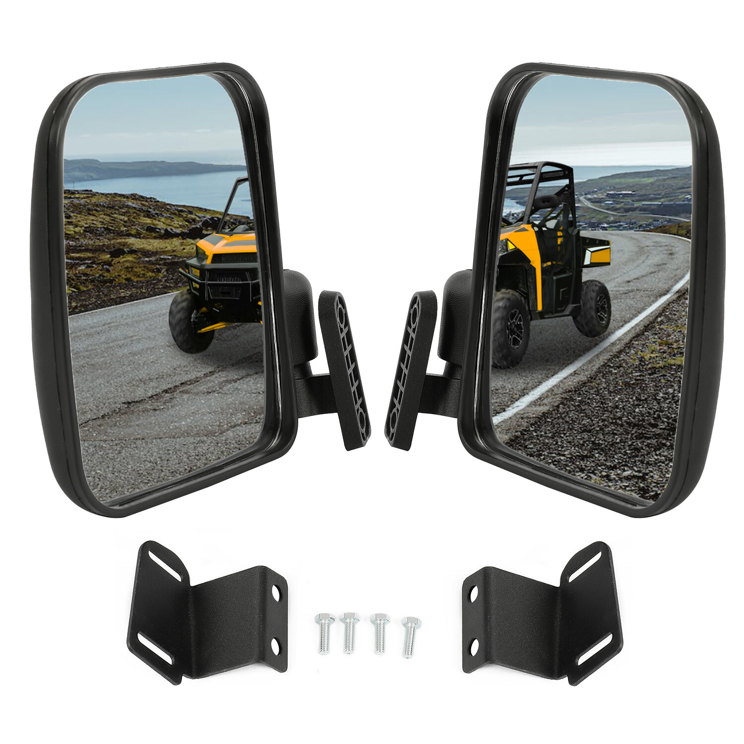 For Polaris Ranger XP 900 2013-2019 Pair (LH+RH) Side Rear View Mirror Set