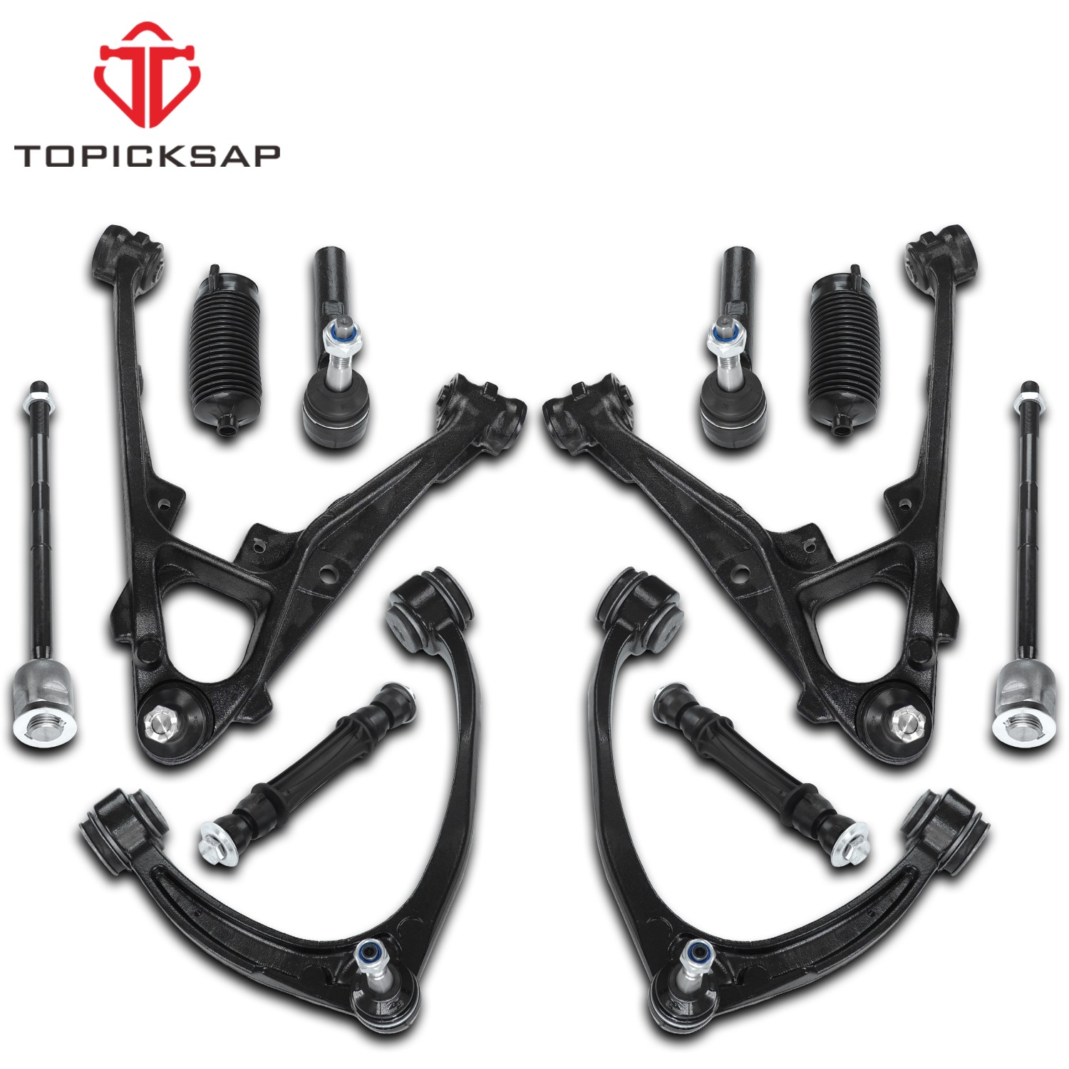 12 Front Upper Lower Control Arm Kit for 2007-2013 Escalade Chevy Silverado GMC