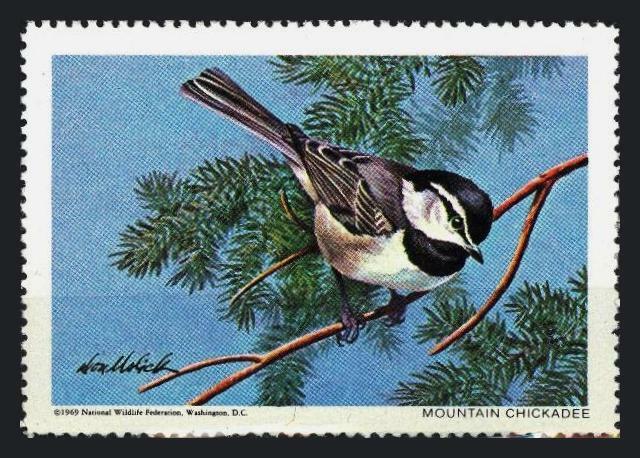 National Wildlife Federation Stamp - 1969 MNH - Mountain Chickadee