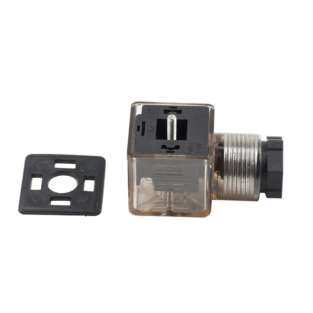 DIN 43650 Type-A 3 Prong Connector Plug For Solenoid Valve Coil DC 12V 24V