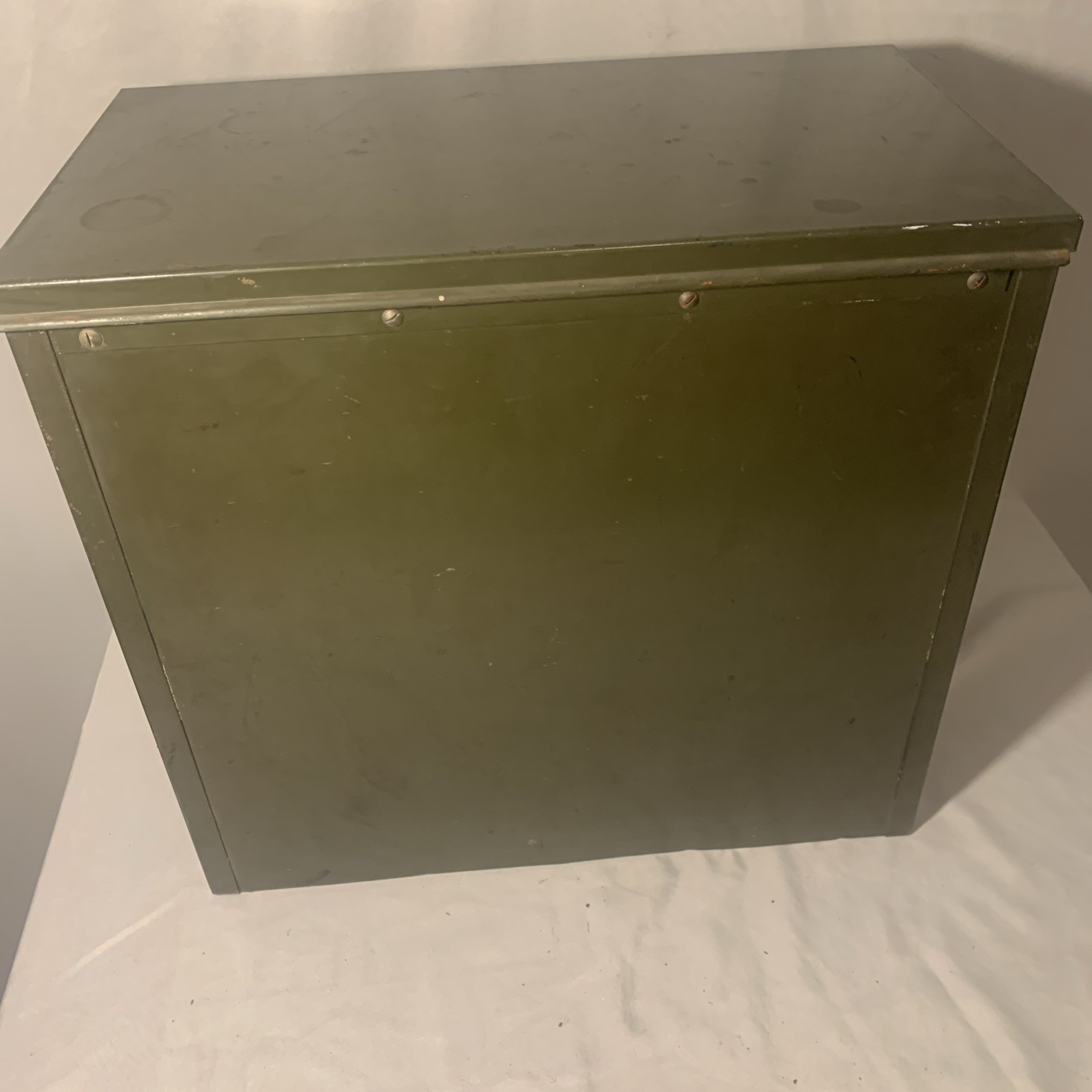 LYON Green Metal Steel Cabinet Parts Bin Tools Organizer Military