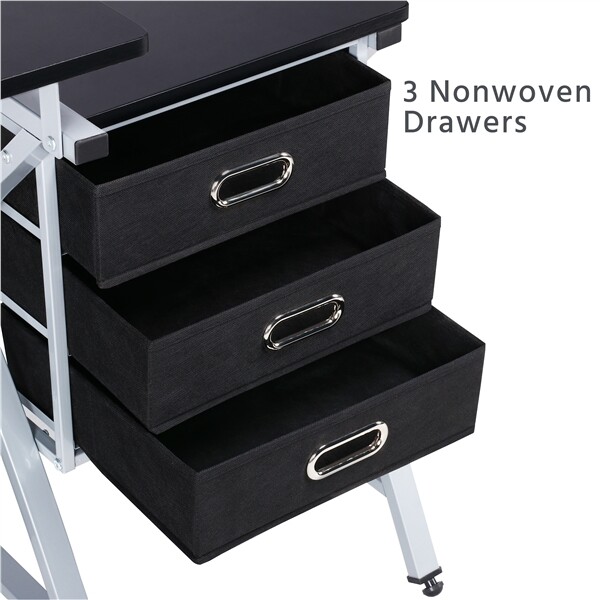 Adjustable Drafting Table Artist Desk Art Craft Drawing Desk w/ Storage & Stool