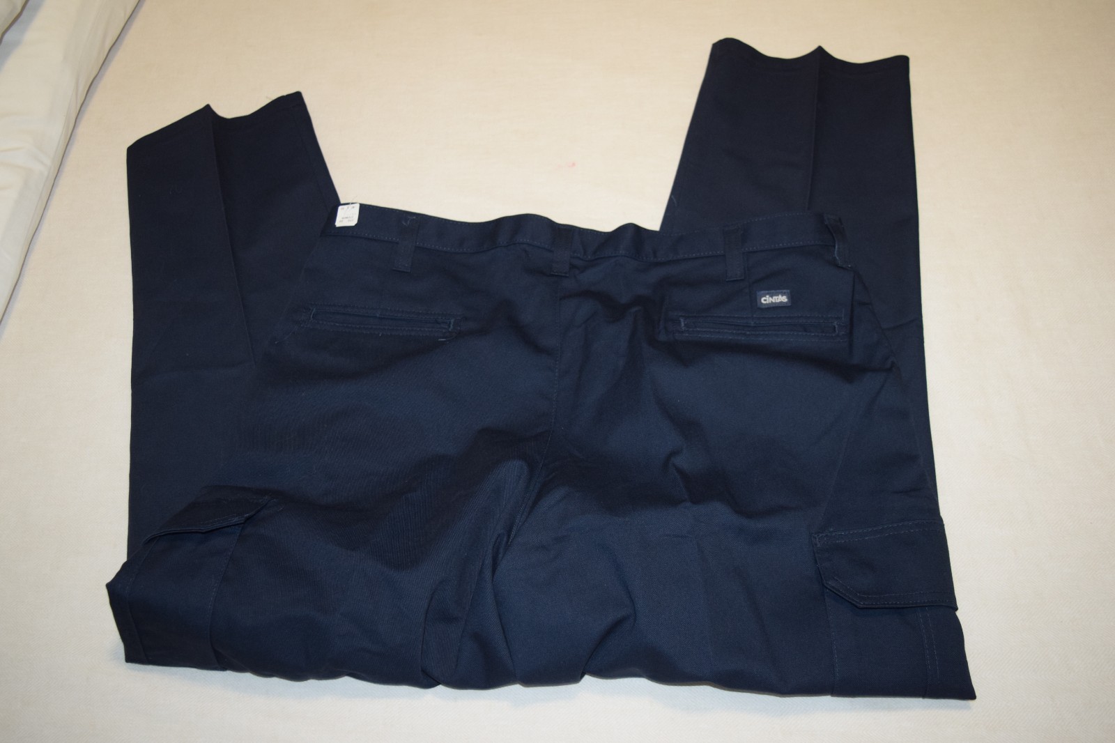 CINTAS COMFORT FLEX NAVY BLUE CARGO WORKS PANTS 270-20, 34x34, 40x32