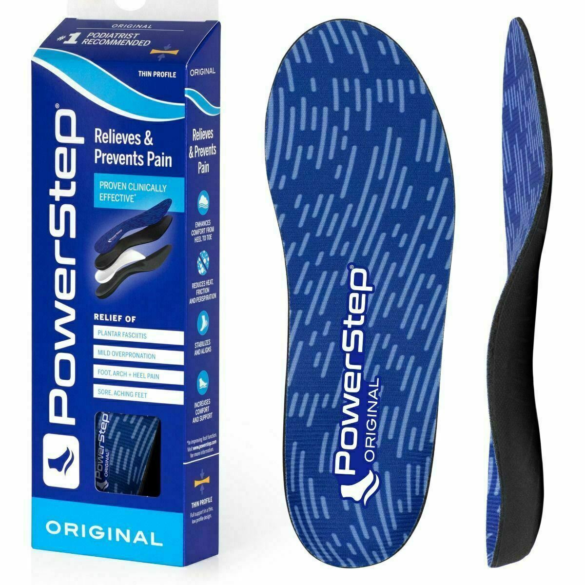 Powerstep Original Insole Full Length Inserts Orthotic Arch Support-Made in USA