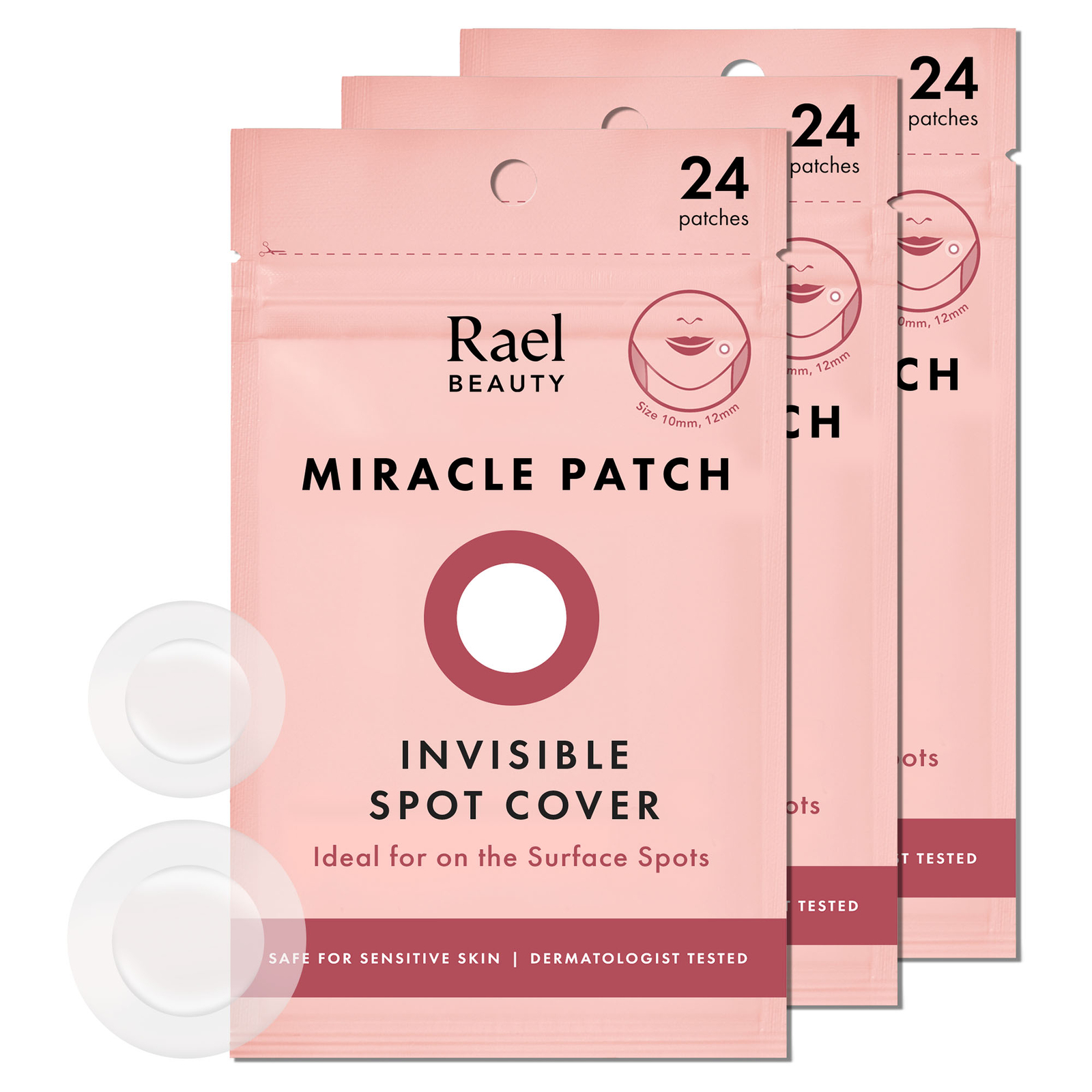 Rael Hydrocolloid Pimple Patches, Miracle Invisible Spot Cover (72 Count)