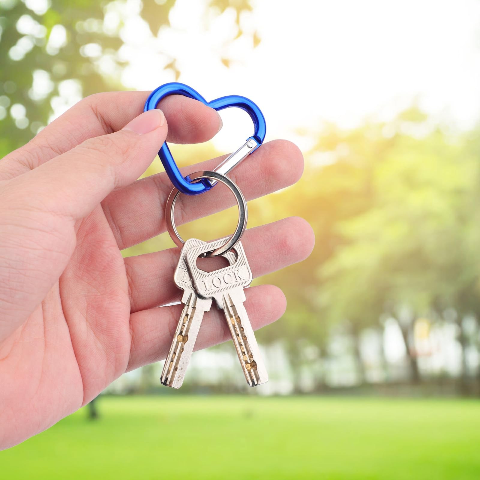 10pcs Heart Shaped Carabiner, Aluminium Alloy Cute Carabiner Clip Snap Hook K...