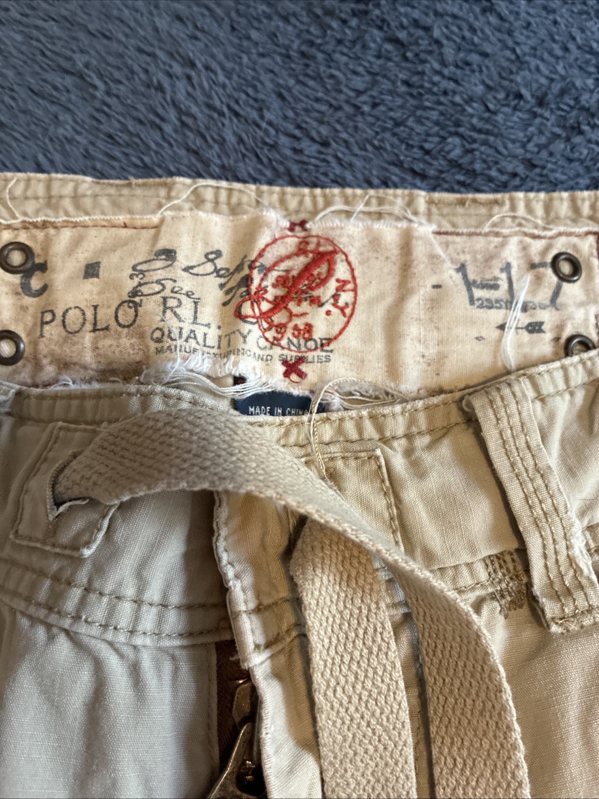 Lot Of 2 Polo Ralph Lauren Cargo Shorts Men's 34 Chino Brown Pockets Zip Fly