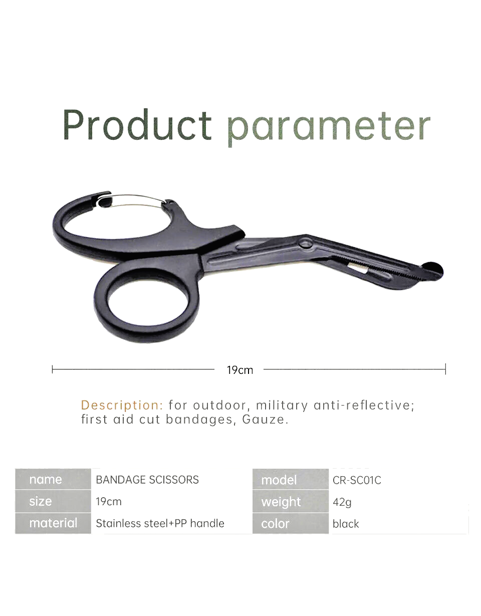 2 Medical Trauma Shears 7.5" Stainless steel with Carabiner Clip Bandage Shears