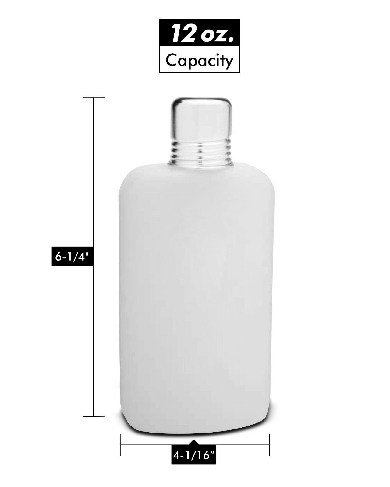 Top Shelf Flasks 12 oz. Plastic Flask With Stainless Steel Shot Cup Lid