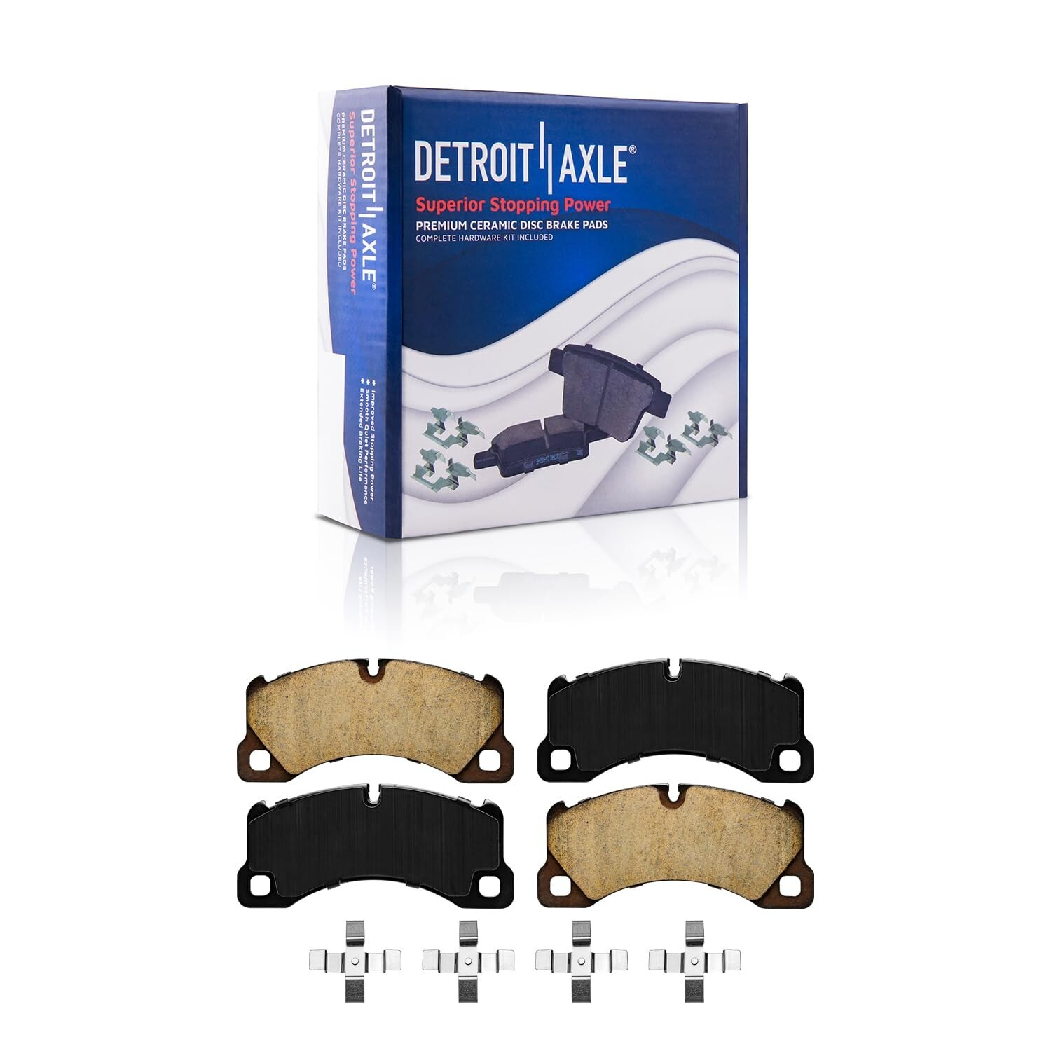 Front Rear Ceramic Brake Pads w/ Hardware for Porsche Cayenne Volkswagen Touareg