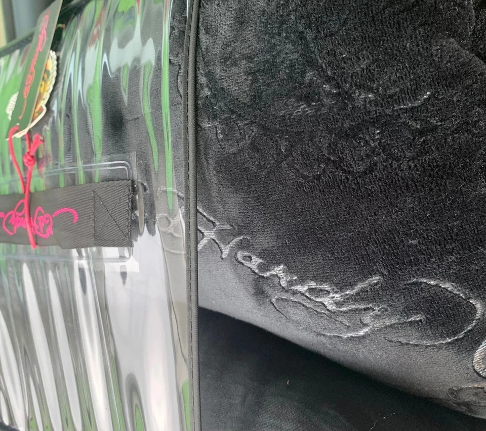 Ed Hardy Black Tigers&Tattoo Embossed Plush 4pc KING Comforter Set w/Pillow