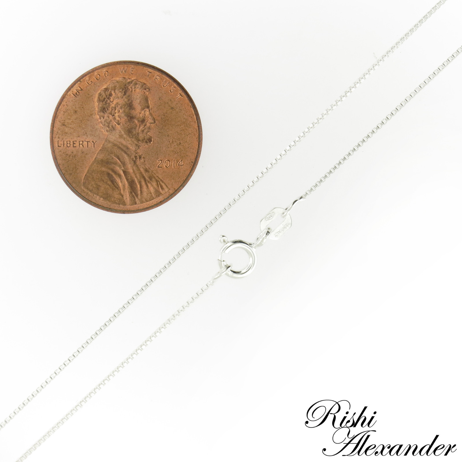 Sterling Silver BOX Chain Necklace Thin .7mm 012 Gauge 925 Italy Italian Jewelry