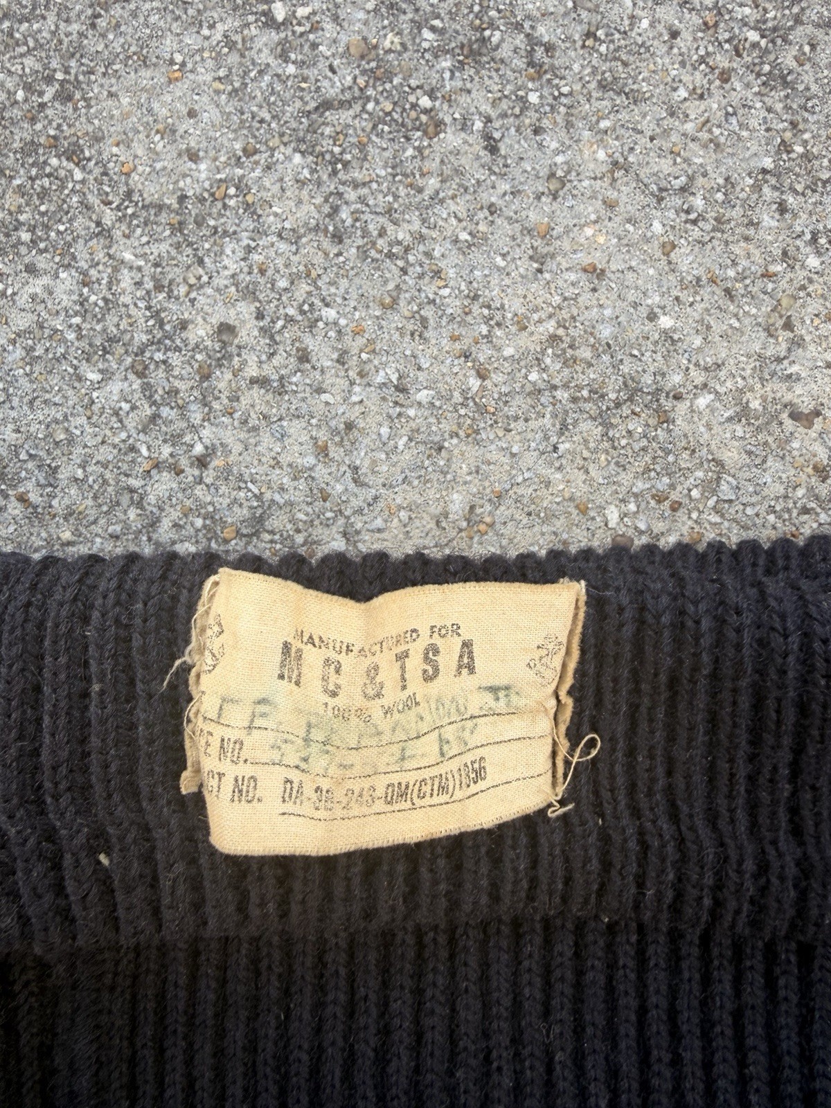 Vintage US Navy Watch Cap 1940s Original WWII Stenciled Wool Knit USN Beanie