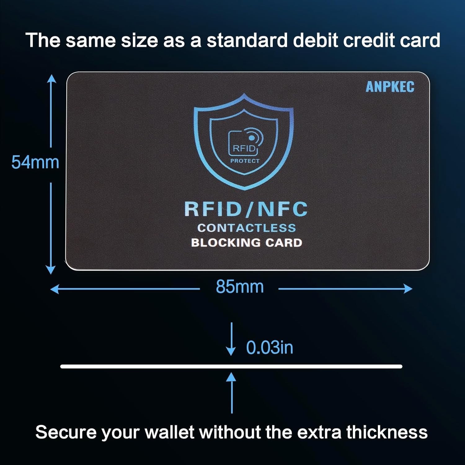 5 Pack RFID Blocking Card – Protects Entire Wallet, NFC Debit & Credit Cards New