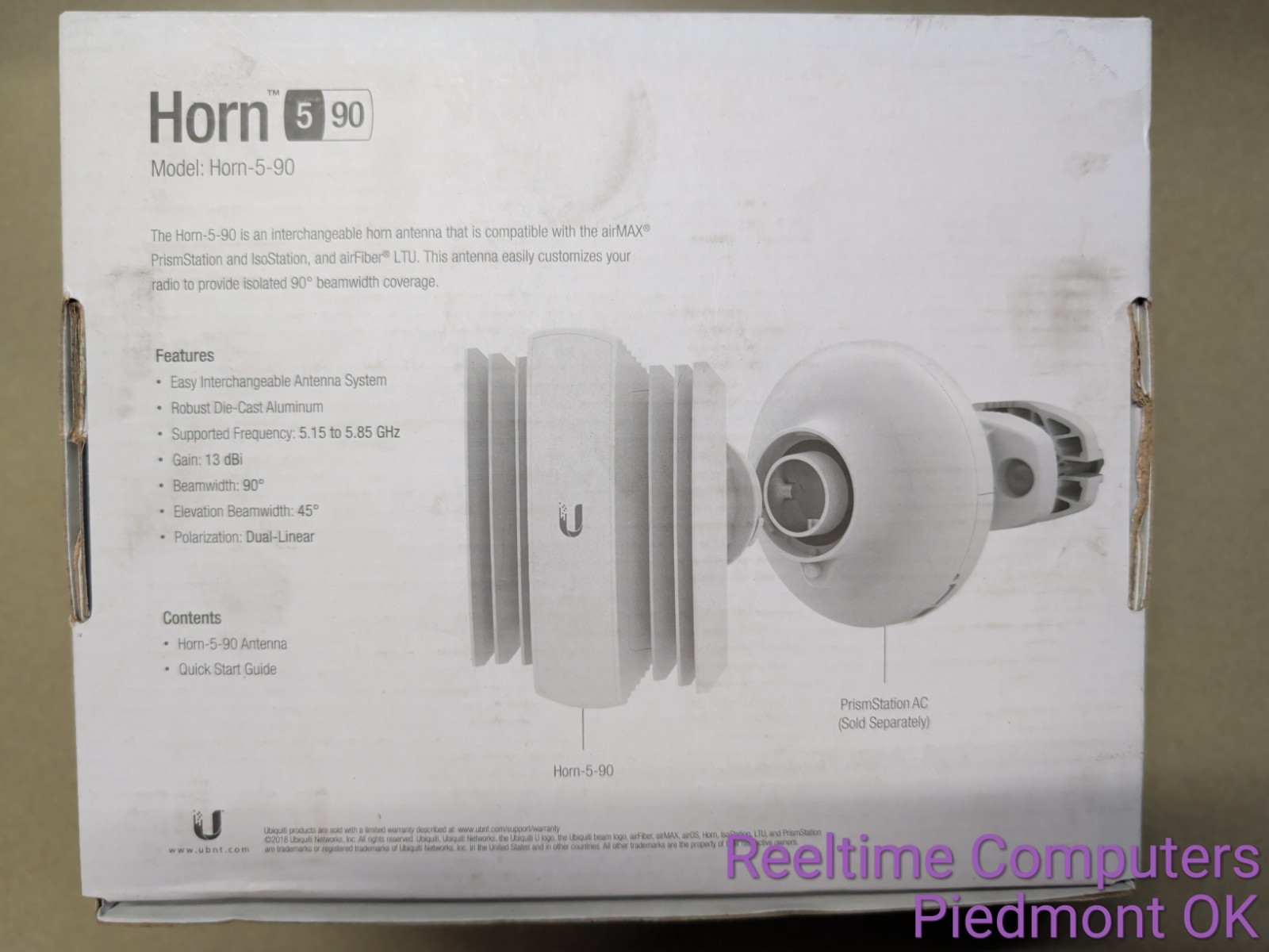 Ubiquiti HORN-5-90 5GHz 90° Beamwidth Isolation Horn Antenna 13 dBi – BNIB