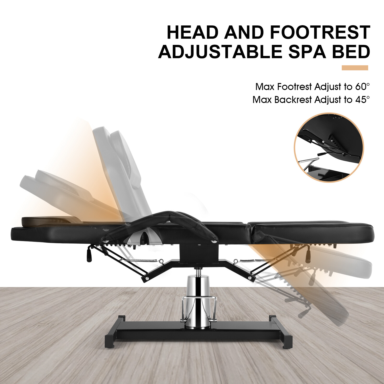 Hydraulic Facial Table Tattoo Chair Adjustable Salon BarberMassage Bed SpaBeauty