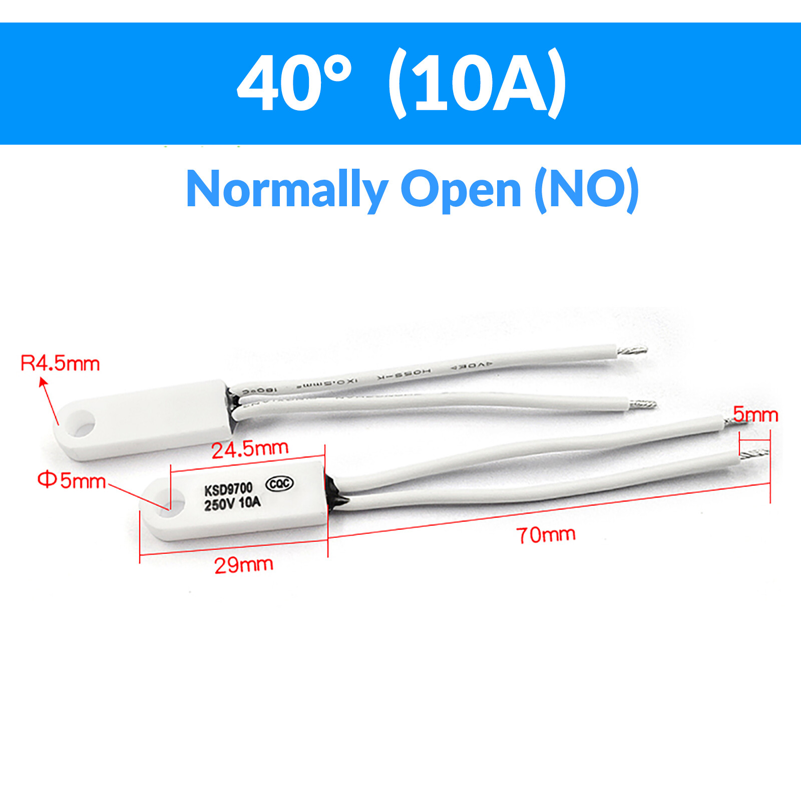 KSD9700 Temperature Switch Thermostat Thermal Protector 10A 40°C - 150°C NC / NO