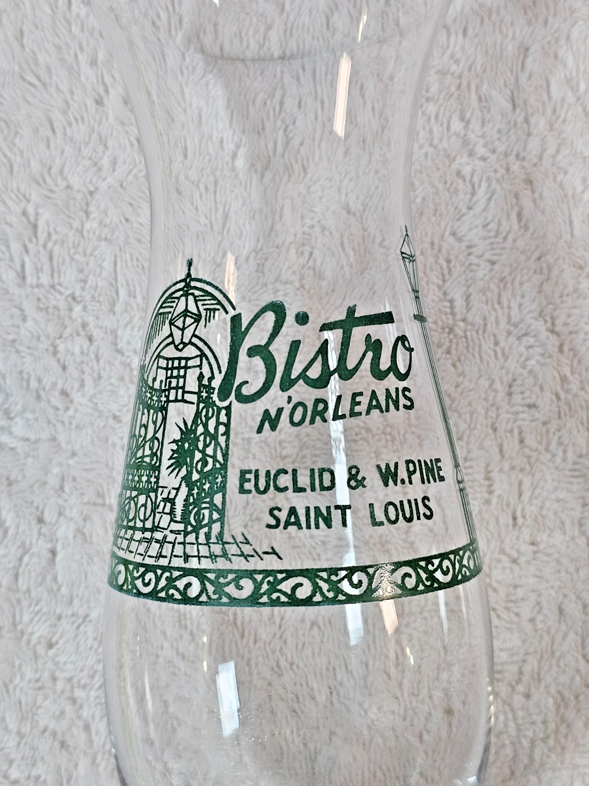 VTG Bistro N'Orleans Hurricane Glass 10” Hand Blown New Orleans Bar