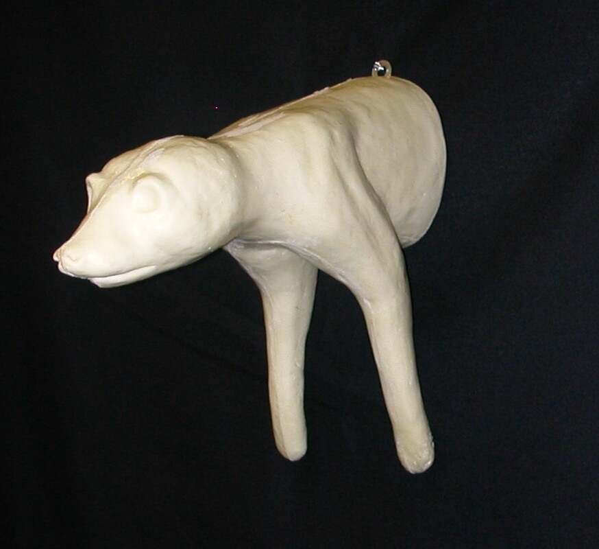 Taxidermy Form Half Raccoon Climbing Down 1 3/4 X 8 1/2 X 14