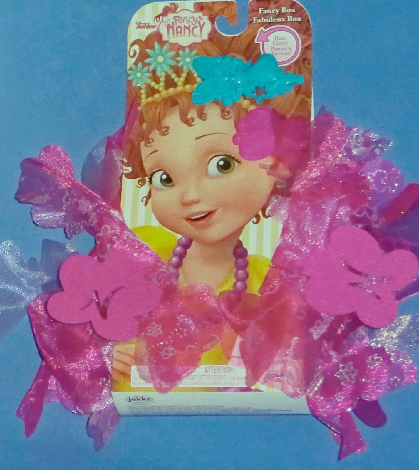 DISNEY FANCY NANCY COSTUME DRESS GIRLS 4-6-LEGGINGS-NECKLACE-BOA-HAIR CLIPS-NEW