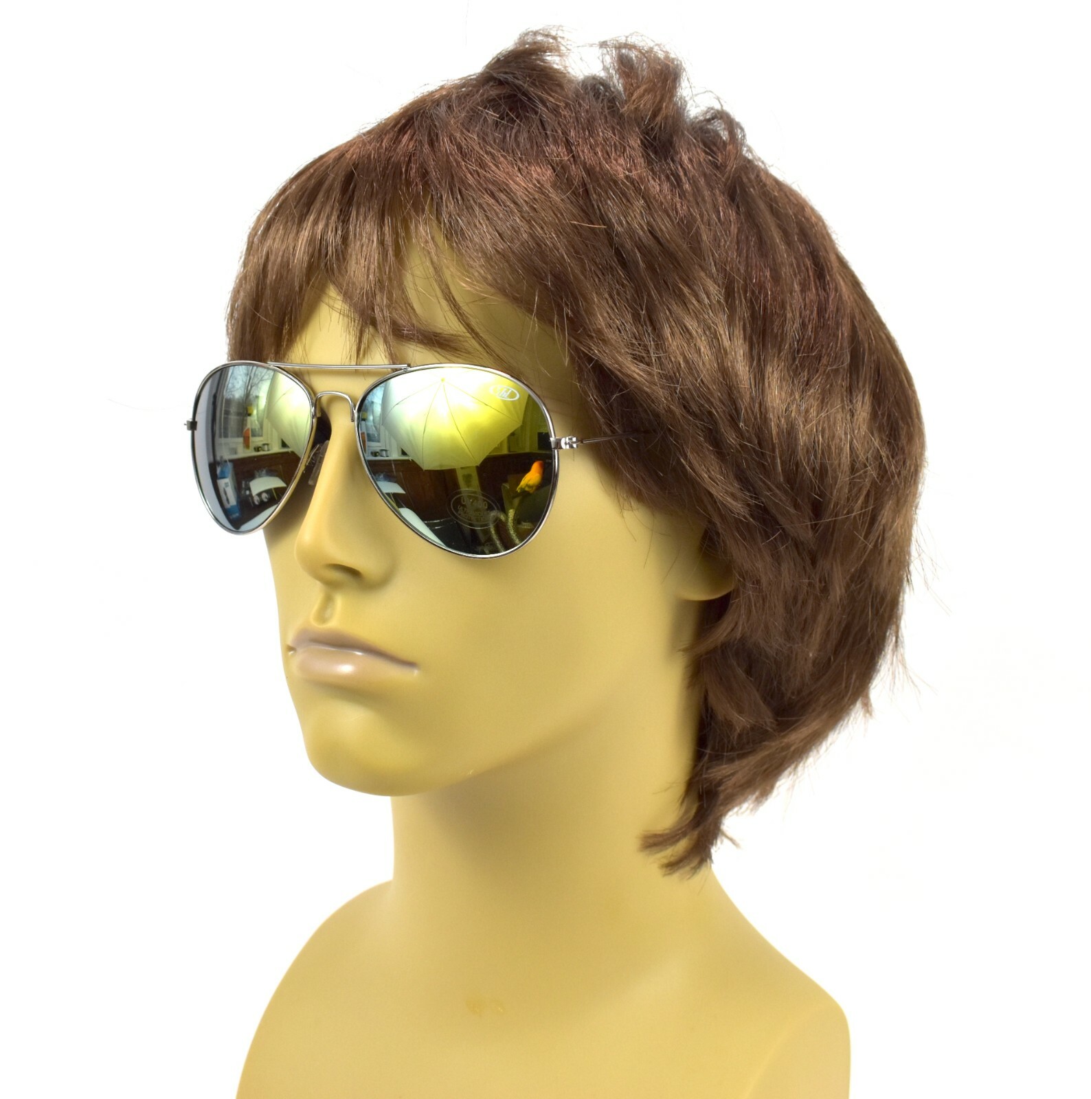 One Way Mirror Aviator Sunglasses * UV400 * Shatter Resistant * unisex * Yellow