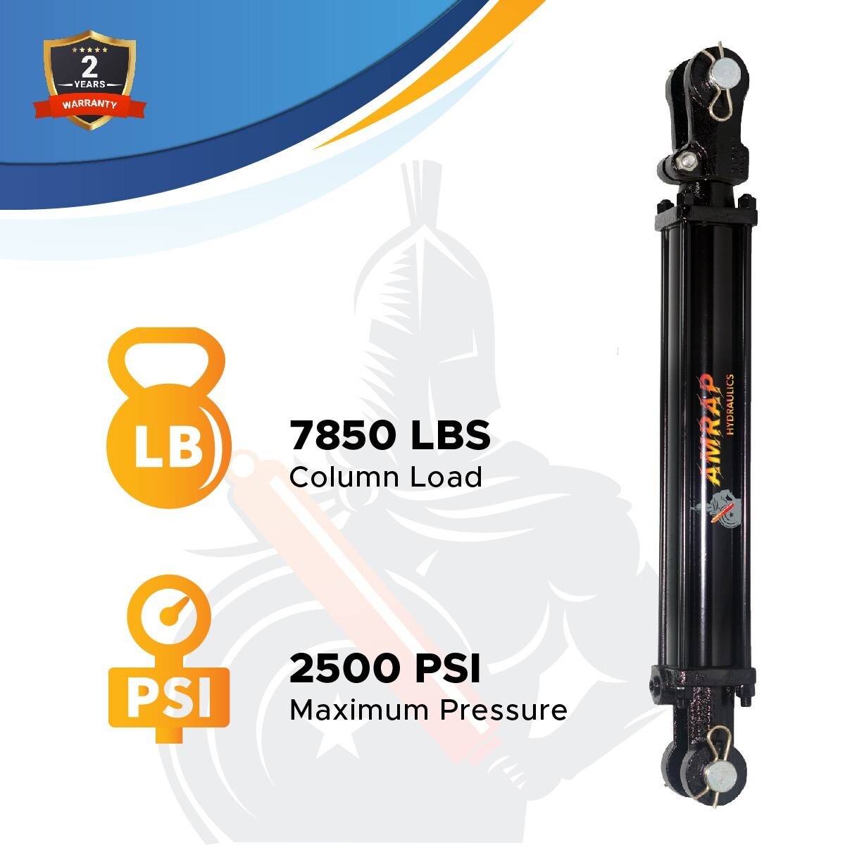 2x16 Hydraulic Cylinder 2" Bore 16" Stroke Double Acting Tie-Rod Cylinder