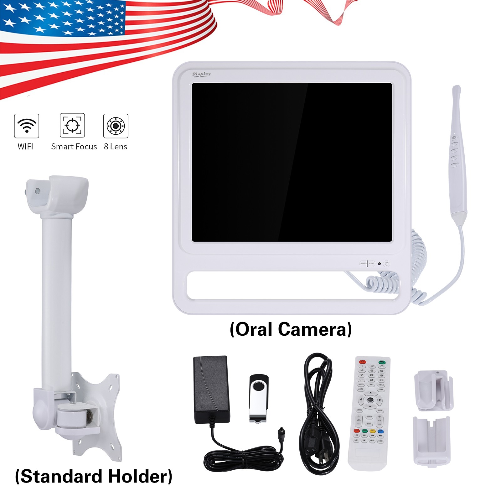 Dental Intra Oral Camera 17 Screen Wifi +Smart Focus + 8Lens+Ultra HD