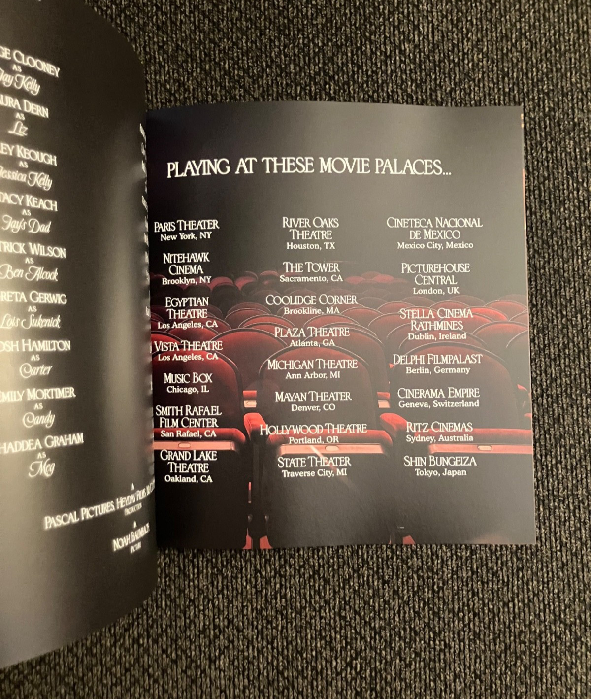 JAY KELLY (2025) 11x17 IN POSTER & PROGRAM NEW NOAH BAUMBACH GEORGE CLOONEY